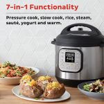 Instant Pot Duo Mini 3-Quart 7-in-1 Electric Pressure Cooker and Slow Rice Cooker – Compact multi-cooker on kitchen counter, ideal for small meals and fast cooking.