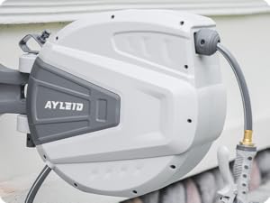 Ayleid Retractable Garden Hose Reel automatic wall mount reels holder for outside