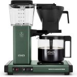 Technivorm Moccamaster KBGV Select coffee maker in Juniper green on kitchen counter brewing fresh coffee