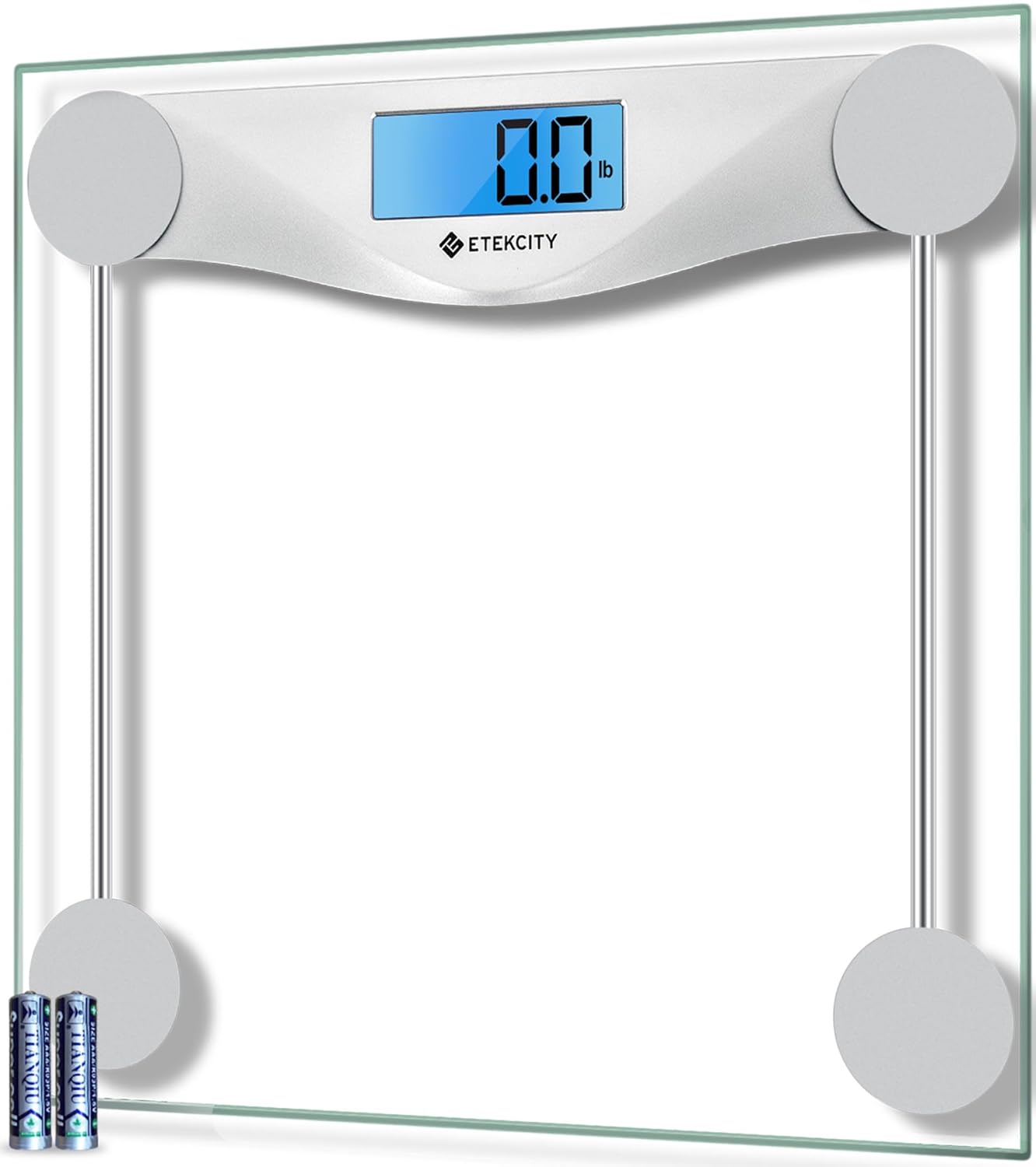 "Etekcity Digital Bathroom Scale with tempered glass and backlit LCD display"