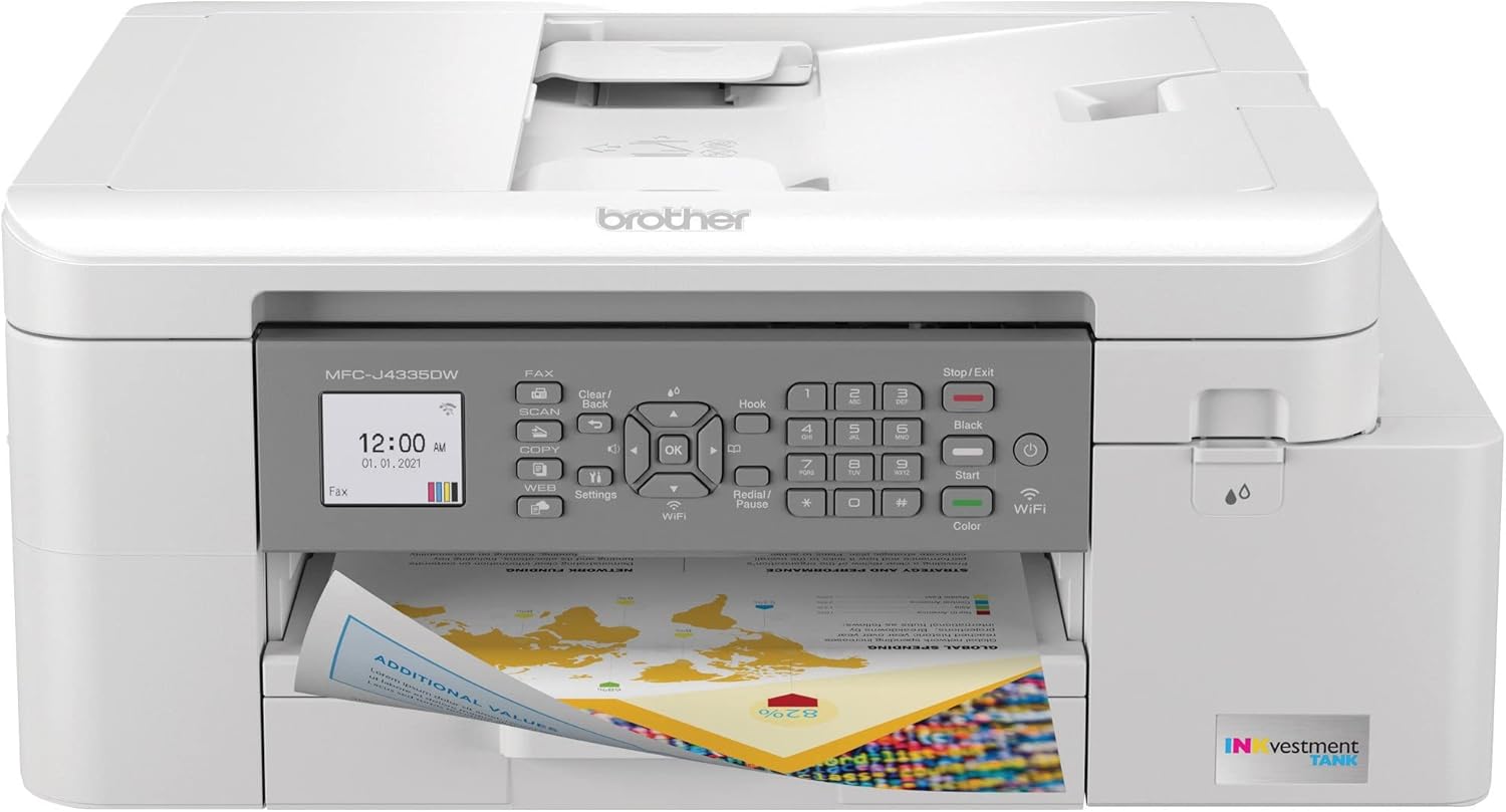 Brother MFC-J4335DW INKvestment printer with wireless printing and mobile device compatibility