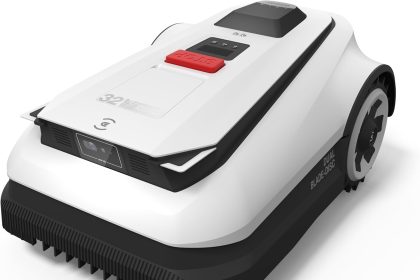 "ECOVACS A2500 Robot Lawn Mower with Lidar-Enhanced RTK+Vision Navigation in action on a 5/8 acre lawn"