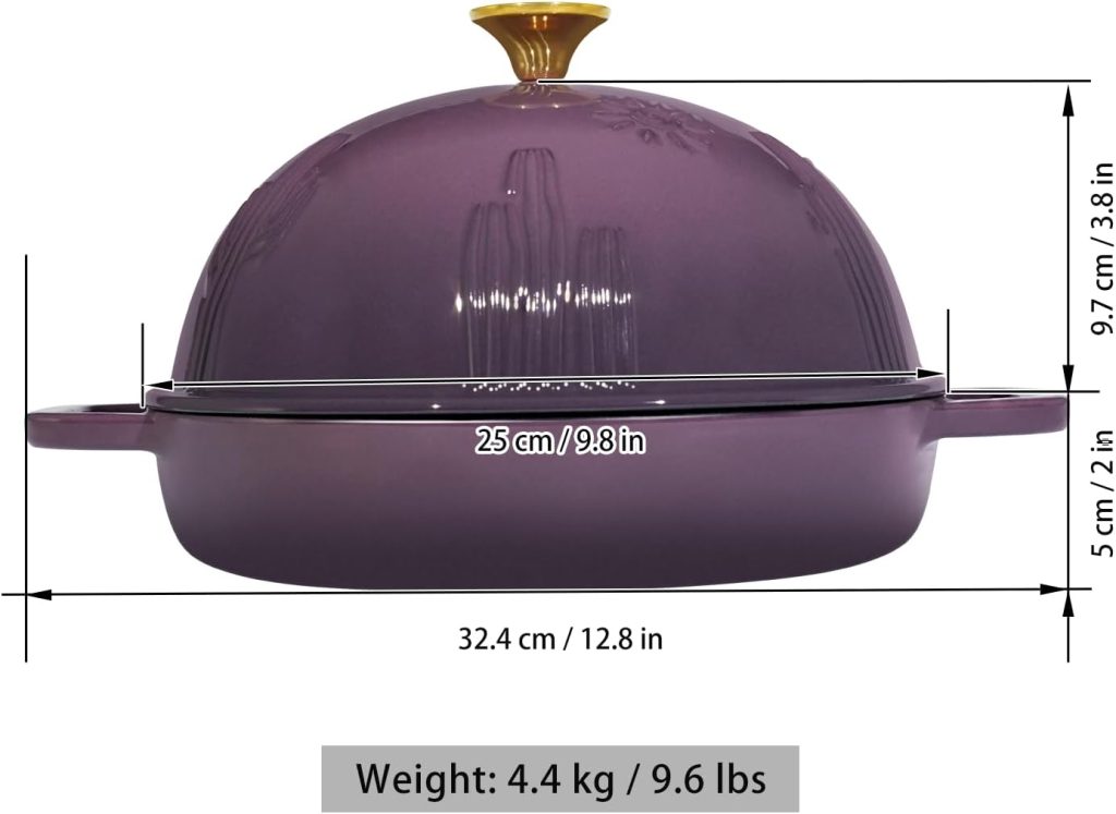 "Flavehc Cloche enameled cast iron bread dome in GradientRed – premium sourdough baking cloche with artisan-style design, available in vibrant colors including Magenta, Green, Yellow, and Dark Cyan."