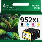 Ankink 952XL compatible ink cartridges 4-pack – high-yield multicolor replacement for HP OfficeJet Pro printers, up to 2200 pages per cartridge