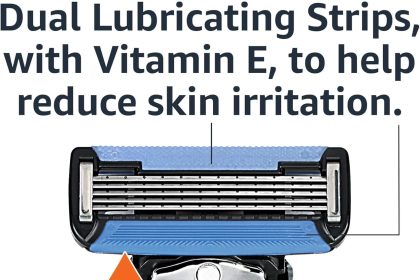 Gillette 5 Blade Refills 4-pack – premium razor cartridges with lubrication strip and precision trimmer, best blade price Prime only deal at $13.48.