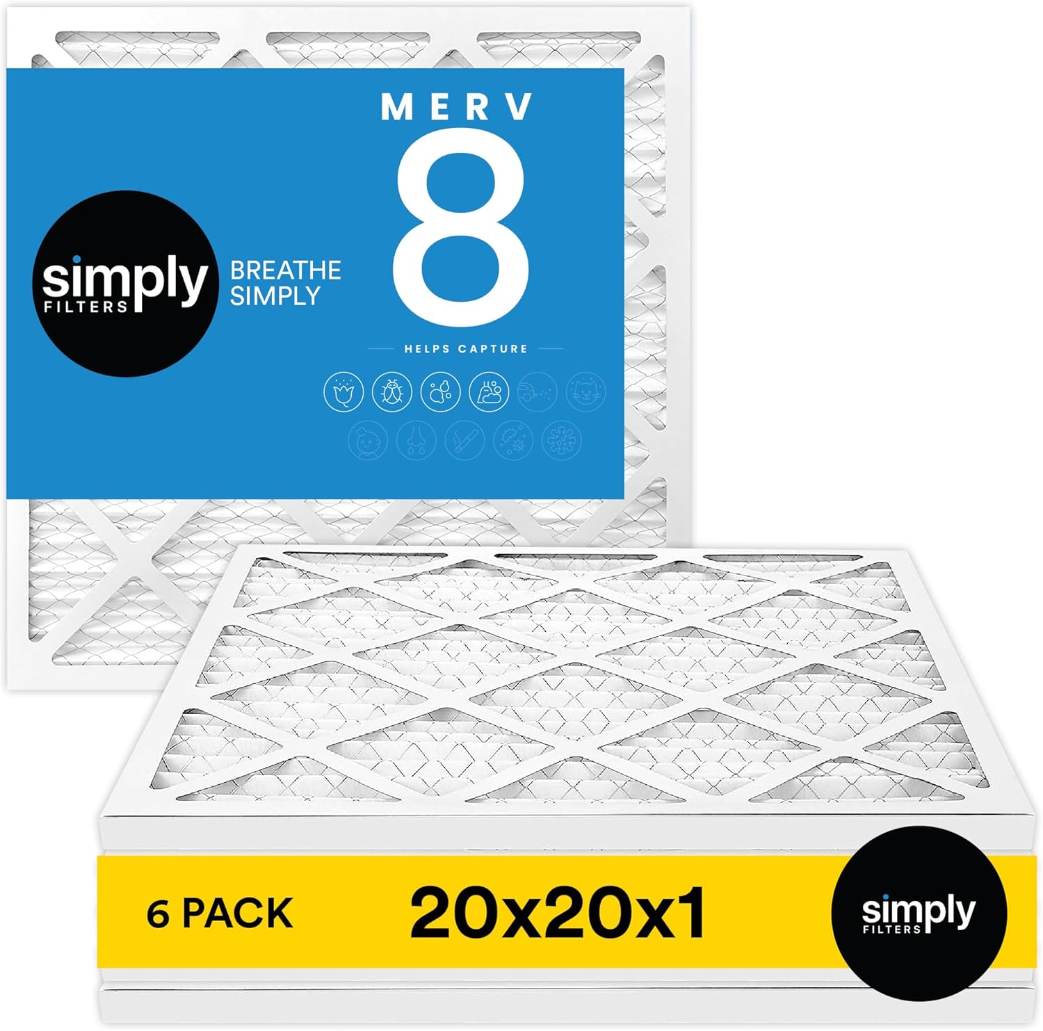 🔧 Alt Text Options: “20x20x1 MERV 8 pleated air filter 6-pack – best this product price for HVAC systems” “High-efficiency MERV 8 air filter trapping dust and pollen – best this product price on Amazon” “Electrostatic pleated air filter with 19.75x19.75x0.75 size – best this product price deal” “Affordable furnace and AC air filter capturing particles 3–10 microns – best this product price” “Best this product price for home air filters – MERV 8 HVAC filter multi-pack”