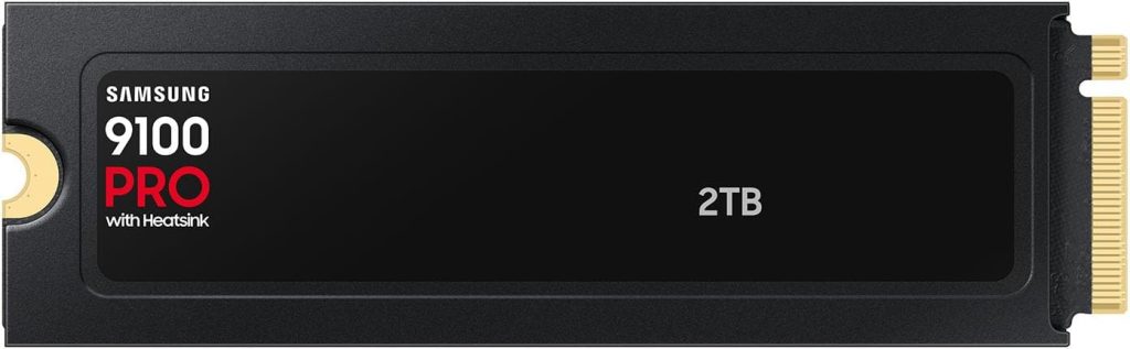 "Samsung 980 PRO 2TB NVMe SSD with Heatsink – high-speed storage drive for gaming, computing, and PS5, offering fast read/write speeds and reliable performance."