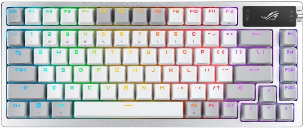 ASUS ROG Gasket Mount Hot-Swappable PBT Mechanical Gaming Keyboard with RGB lighting – premium design, ergonomic build, and customizable switches