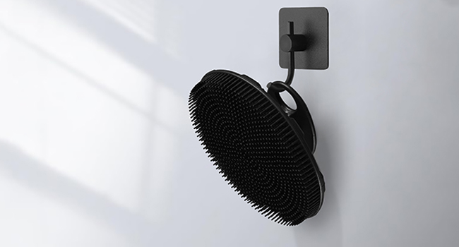 Food-Grade Silicone Body Scrubber Bath Shower Cleansing Brush black