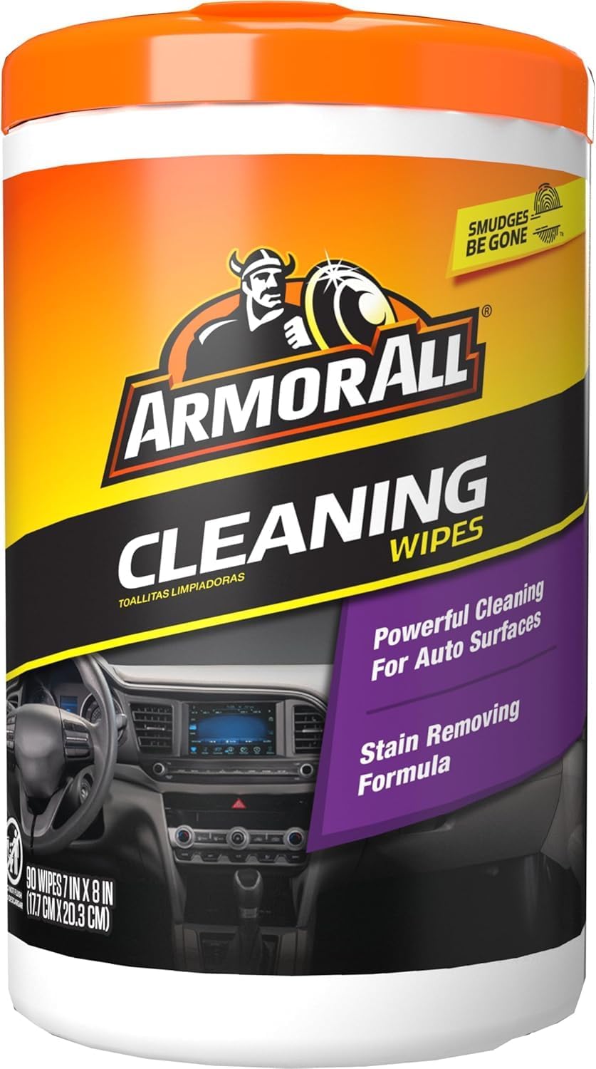 Armor All Cleaning Wipes for interior and exterior car surfaces – convenient, disposable car cleaning wipes in a resealable pack.
