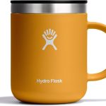Hydro Flask Mug in Fossil color – 12 oz insulated stainless steel coffee mug with lid, keeps drinks hot or cold, stylish and durable