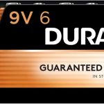"Duracell Coppertop 9V Battery 6-Pack – Long-lasting alkaline batteries for household and office devices, reliable power with leak-resistant design."