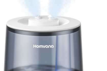 Homvana 3.6L Cool Mist Ultrasonic Humidifier with LED mood lights and aromatherapy, ideal for home or office use.