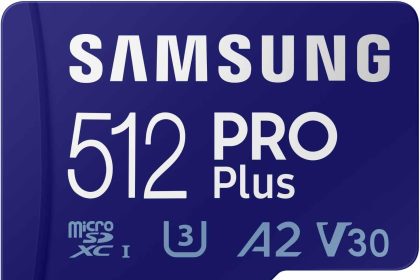 "Samsung PRO Plus 512GB microSD Memory Card – high-speed storage for smartphones, tablets, cameras, and drones, waterproof and durable."