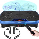 : Vibration Exercise Platform in sleek SLIM-BLUE design, ideal for home workouts, muscle toning, improving circulation, and lymphatic drainage.