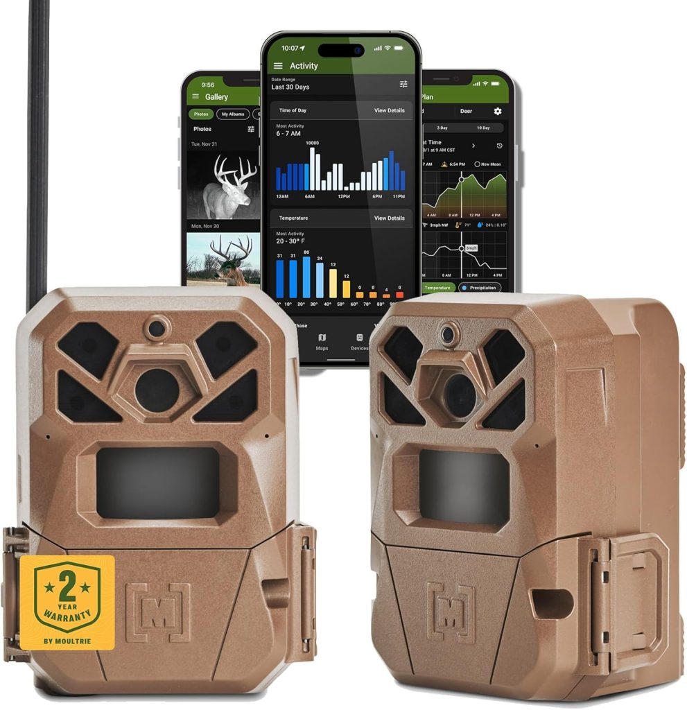 Moultrie Edge Cellular Trail Camera – rugged wildlife and security camera with cellular connectivity, night vision, and fast trigger speed for remote monitoring