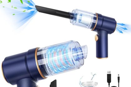 KMM Handheld Vacuum Cleaner with multiple nozzle attachments on a clean surface