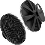 "INNERNEED food-grade silicone body scrubber in black for gentle exfoliation"