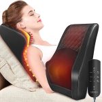 Shiatsu Shoulder Massager with heat function for neck and shoulder pain relief, ergonomic design, portable and easy to use, perfect for home or office relaxation.