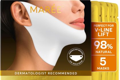 "MAREE Gold Collagen Facial Masks – hydrating anti-aging face masks with collagen, hyaluronic acid, and gold, 5-pack – limited-time deal $19.95."