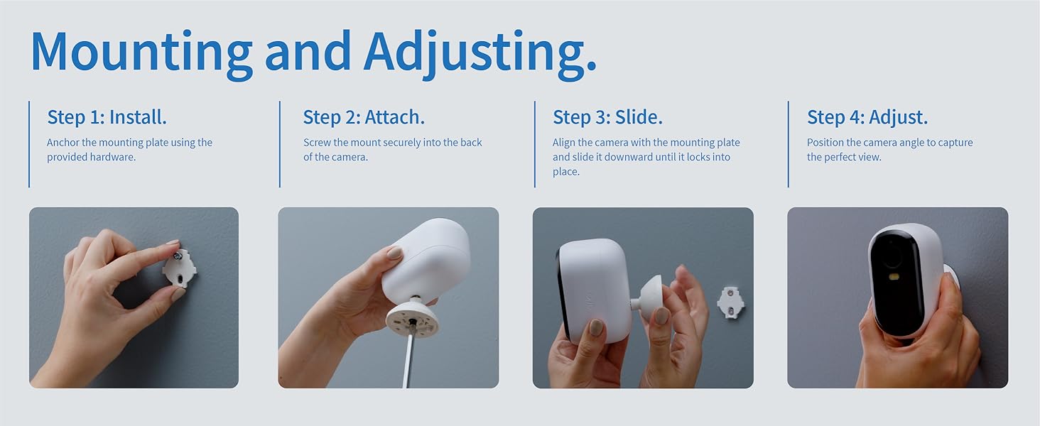 Mounting and Adjusting the Outdoor security camera set-up