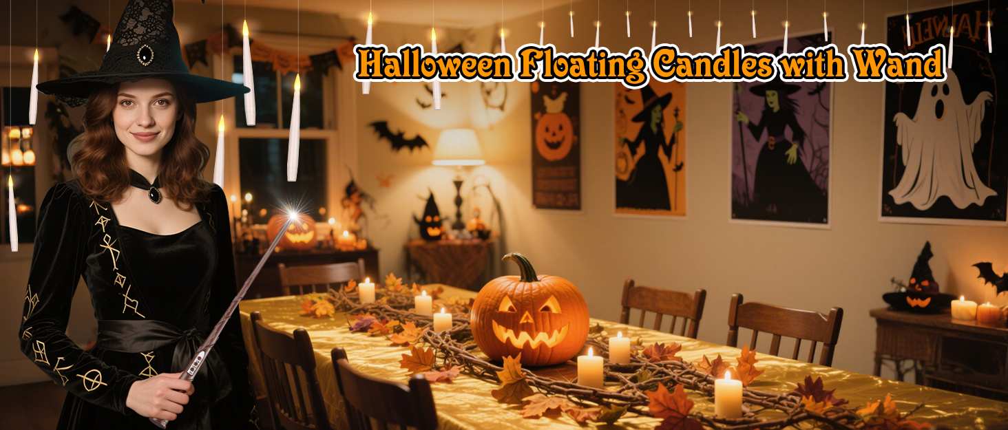 Halloween Floating Candles with Wand
