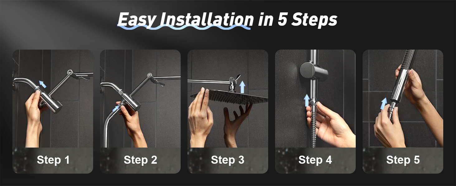 Shower head with handheld high pressure rain shower head showerhead combo rainfall shower  luxury