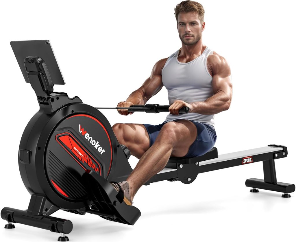 High-quality Wenoker Magnetic Resistance Exercise Bike with adjustable seat, quiet magnetic resistance, and LCD monitor for home workouts