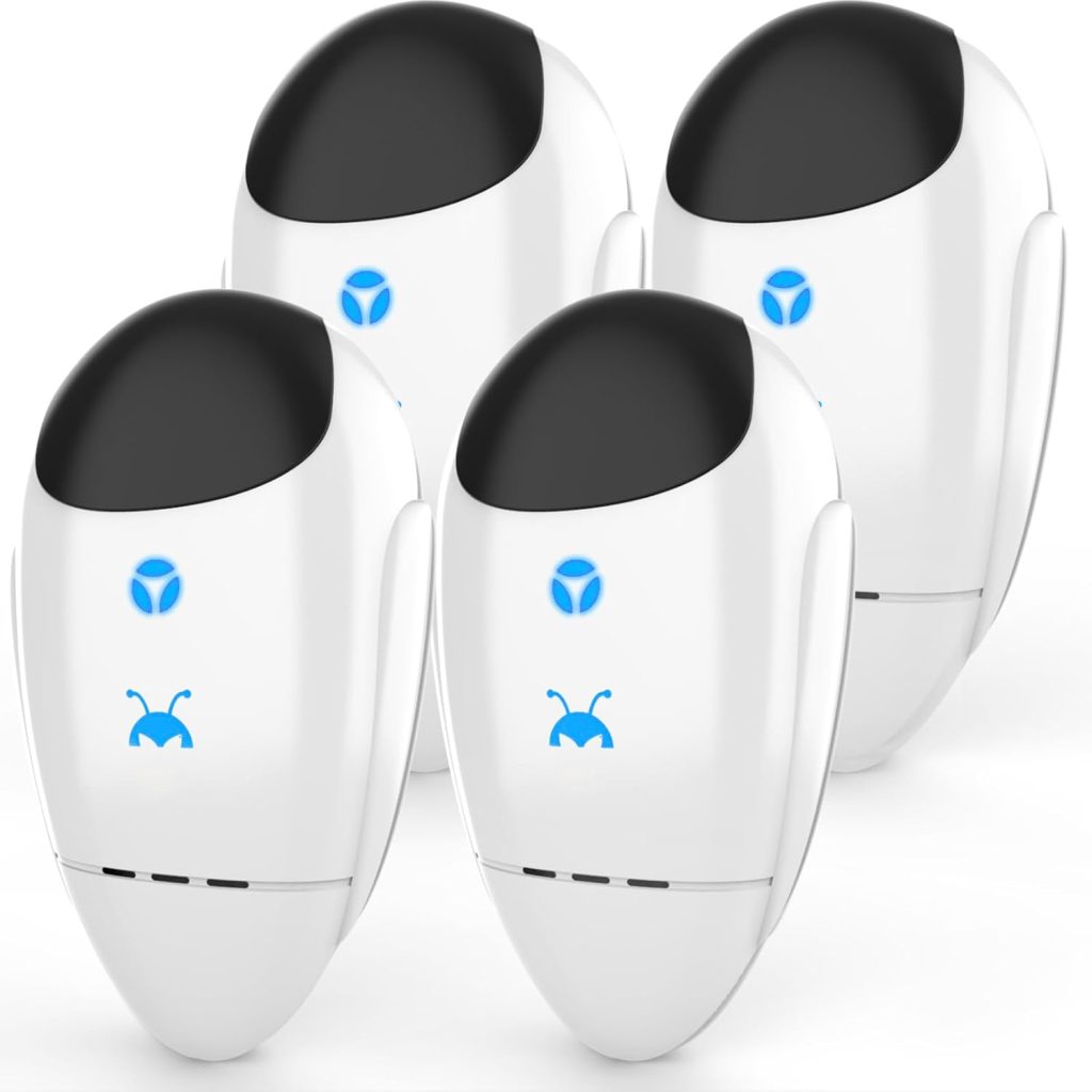Upgraded Ultrasonic Pest Repeller plugged into a wall outlet, safe and chemical-free electronic device for repelling mice, rats, and insects at home.