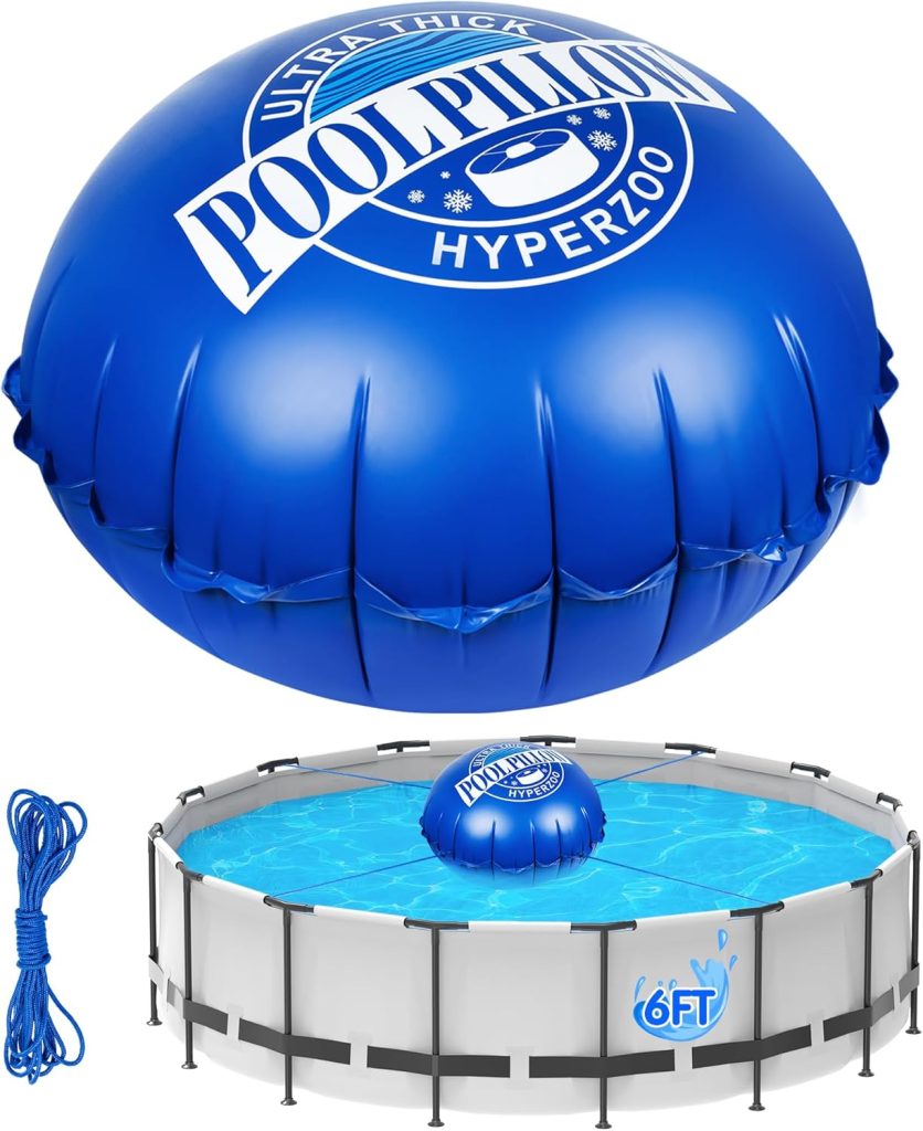 Hyperzoo Upgraded Cold-Resistant Inflatable Pool Pillow in blue