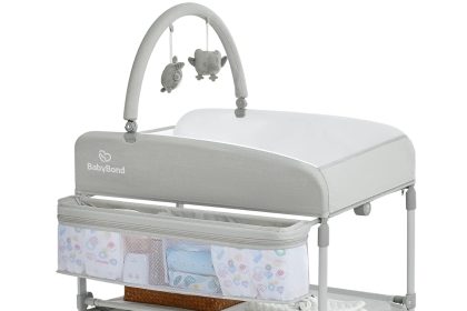 Portable Baby Changing Table by BabyBond – foldable, waterproof, height-adjustable diaper changing station with storage shelves, lightweight and space-saving for parents