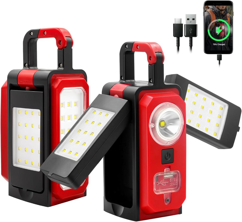 SYLSTAR Rechargeable Camping Lantern with Rotatable LED Light for Outdoor, Emergency, and Camping Use