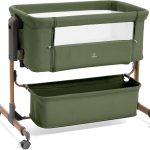 Baby Bassinet with 6-level adjustable height, breathable mesh sides, and foldable design for safe and comfortable newborn sleep