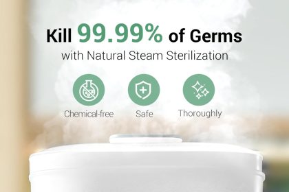 HAUTURE Sterilizer Electric Pacifier Sanitizer – Portable UV Baby Bottle and Pacifier Cleaner with 30-Day Amazon Return Guarantee