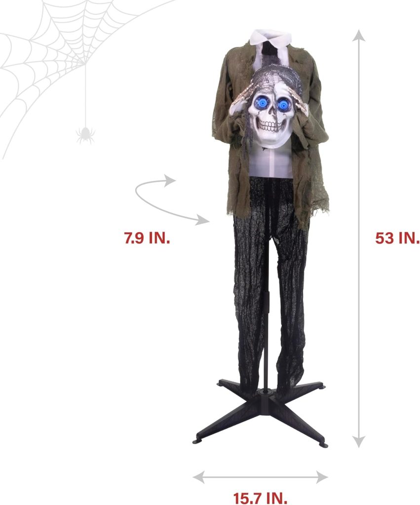 Haunted Hill Farm Halloween decoration with spooky lights and sounds, perfect for outdoor yard or porch Halloween display.