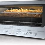 Ninja SP151 Flip Oven – 8-in-1 digital air fry countertop oven with space-saving flip design, stainless steel finish, large capacity, air fry basket, sheet pan, wire rack, and removable crumb tray