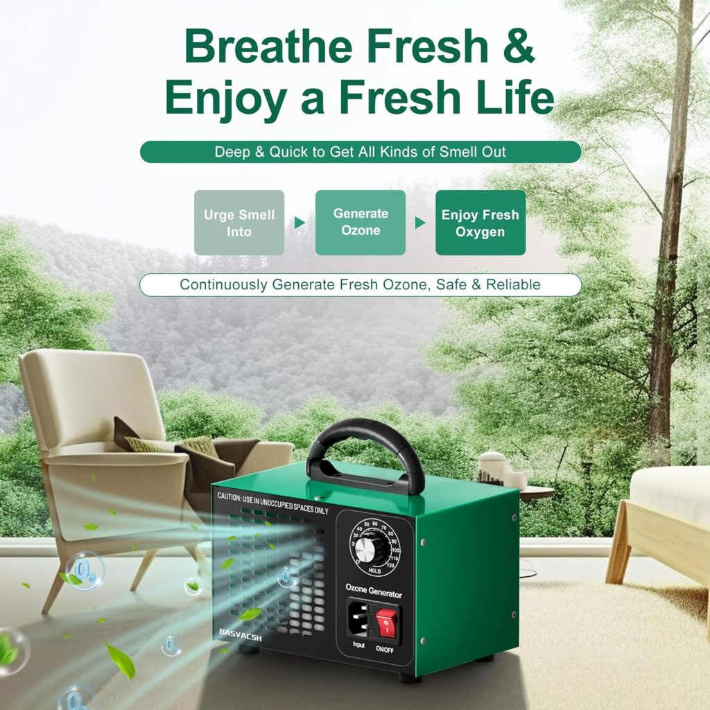 Ozone Generator Air Purifier – compact industrial deodorizer for removing odors from homes, cars, and offices