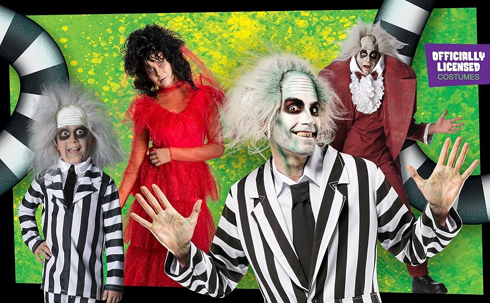 Beetlejuice costume in kids and adults and Lydia Costumes
