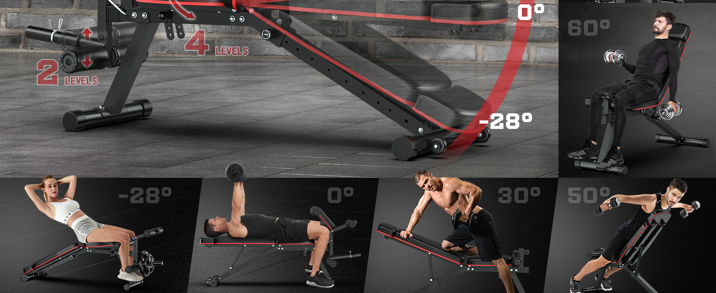 weight bench with leg extension and leg curl