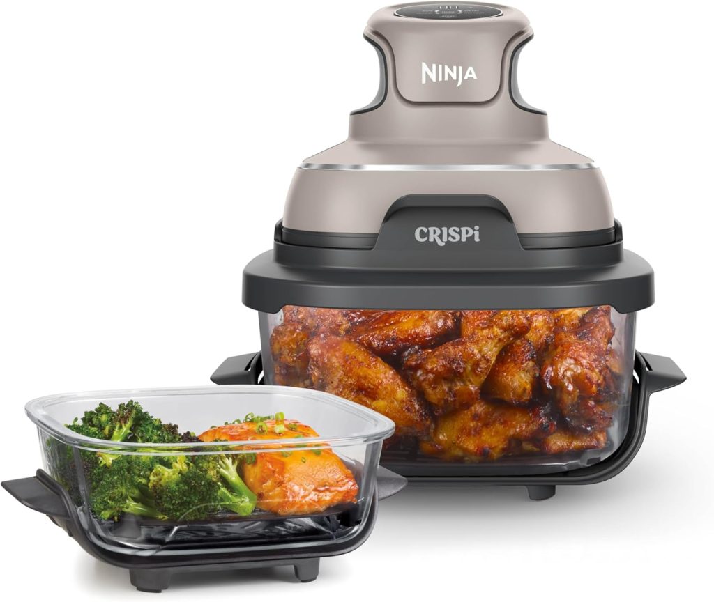Ninja Foodi Microwave in Stone color – multifunctional microwave with air fry, crisping, and dishwasher-safe containers, perfect for fast and easy cooking