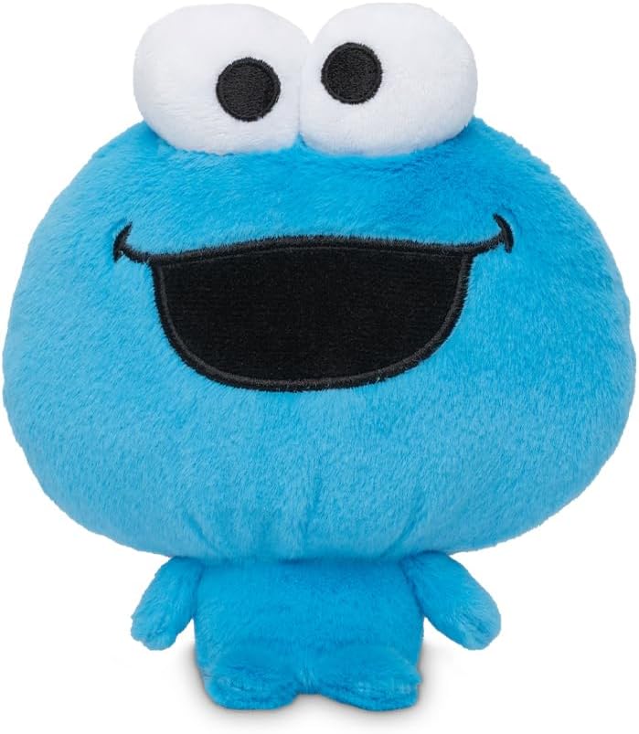 Teeturtle Sesame Street Cloudhead Cookie Monster plush toy featuring an oversized soft blue head, tiny weighted body, and adorable smiling Cookie Monster design.