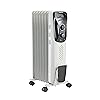 Amazon Basics Portable Oil Radiator Heater for Indoor Use, 3 Heat Settings, Over-Heat Protection, ETL-certified Safety, 7 Oil-Filled Steel Fins, 1500W, 11"D x 14.8"W x 25.2"H, White