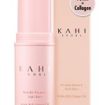 "KAHI Wrinkle Hydrating Moisture Balm stick in pink packaging."