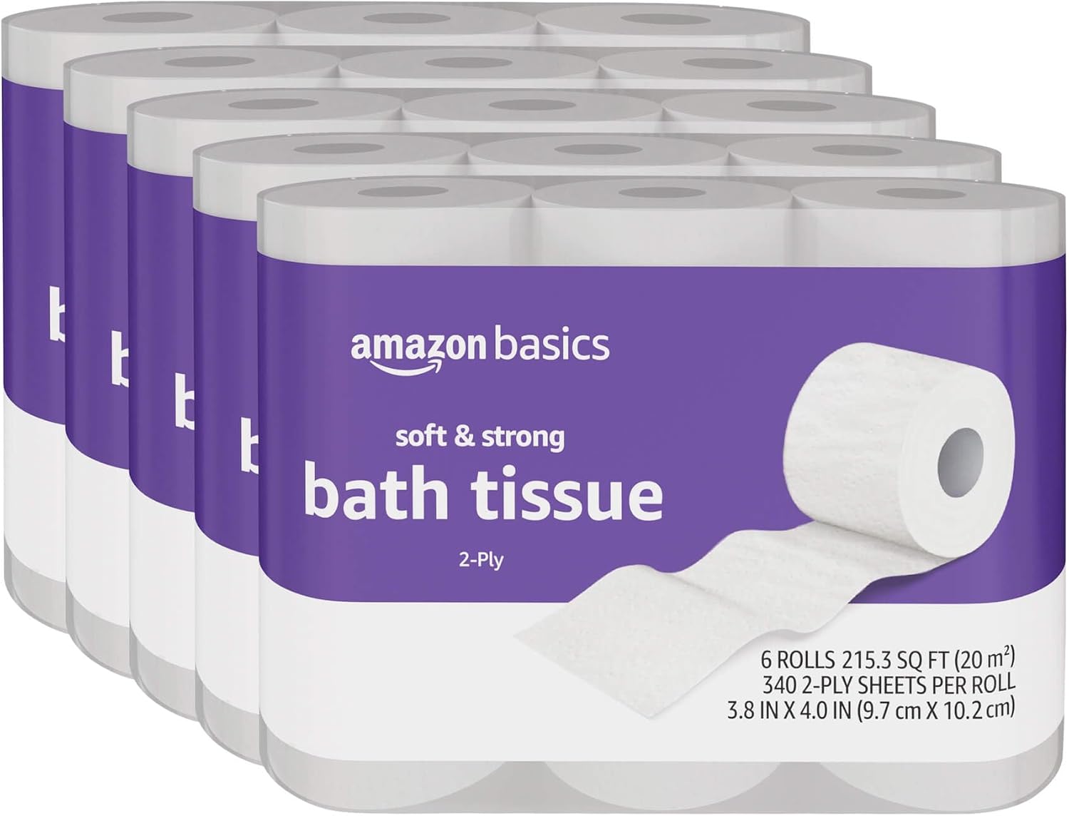 Amazon Basics Toilet Paper pack – soft, strong, and affordable 100% quality sheets, ideal for home bathrooms and everyday use.