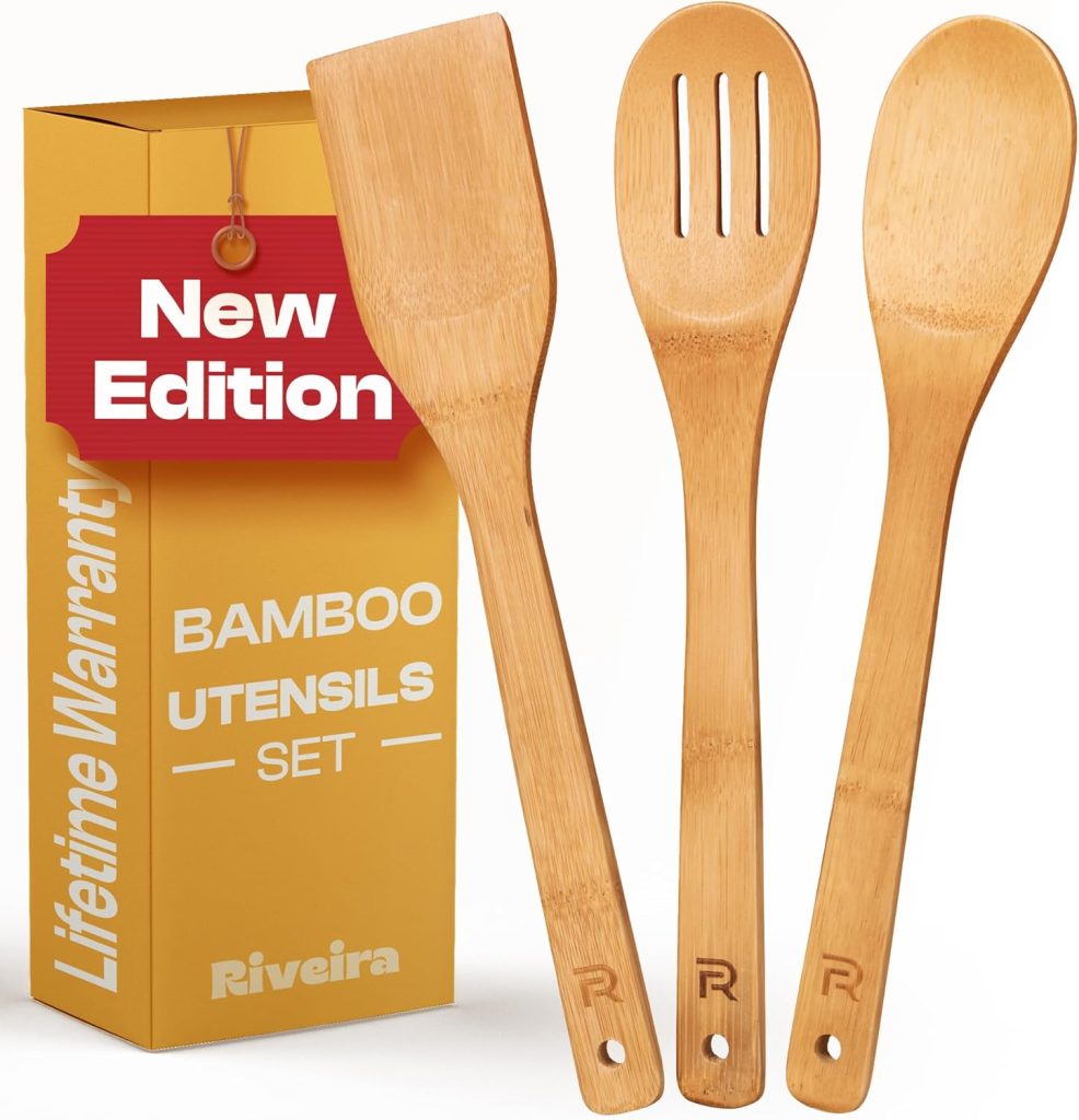 Riveira Apartment Essentials 3-piece bamboo kitchen spoon set