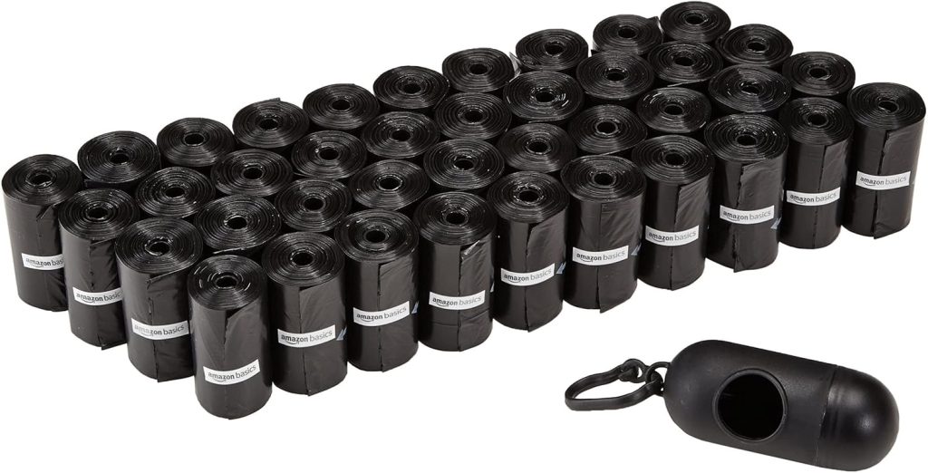 AmazonBasics Dog Waste Bags with Dispenser and Leash