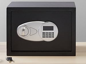 Amazon Basics Compact Home Safe with programmable electronic keypad lock