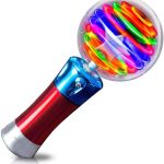 ArtCreativity Light-Up Magic Ball Wand spinning LED toy for kids, showing colorful lights and compact design